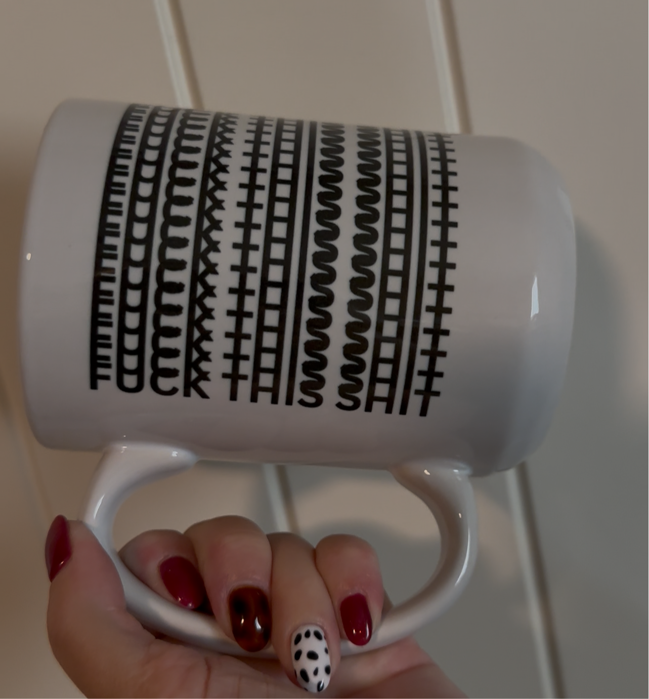 Fuck This Shit - Tire Tread Marks Funny Saying 15oz Ceramic Coffee Mug
