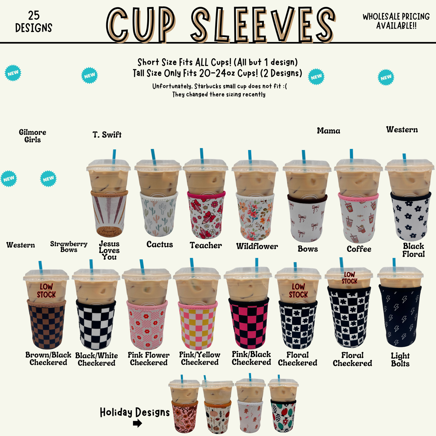 Teacher Coffee Sleeve Coozies - Sweat Proof & Cute
