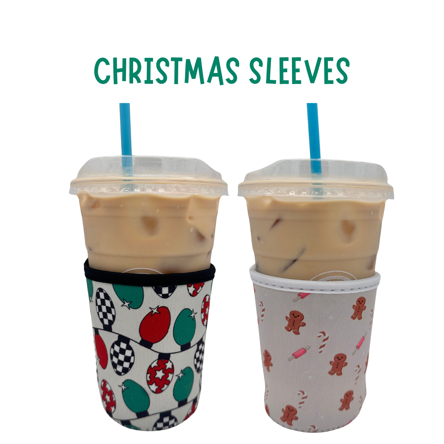 Gingerbread Coffee Sleeve Coozies - Sweat Proof & Cute
