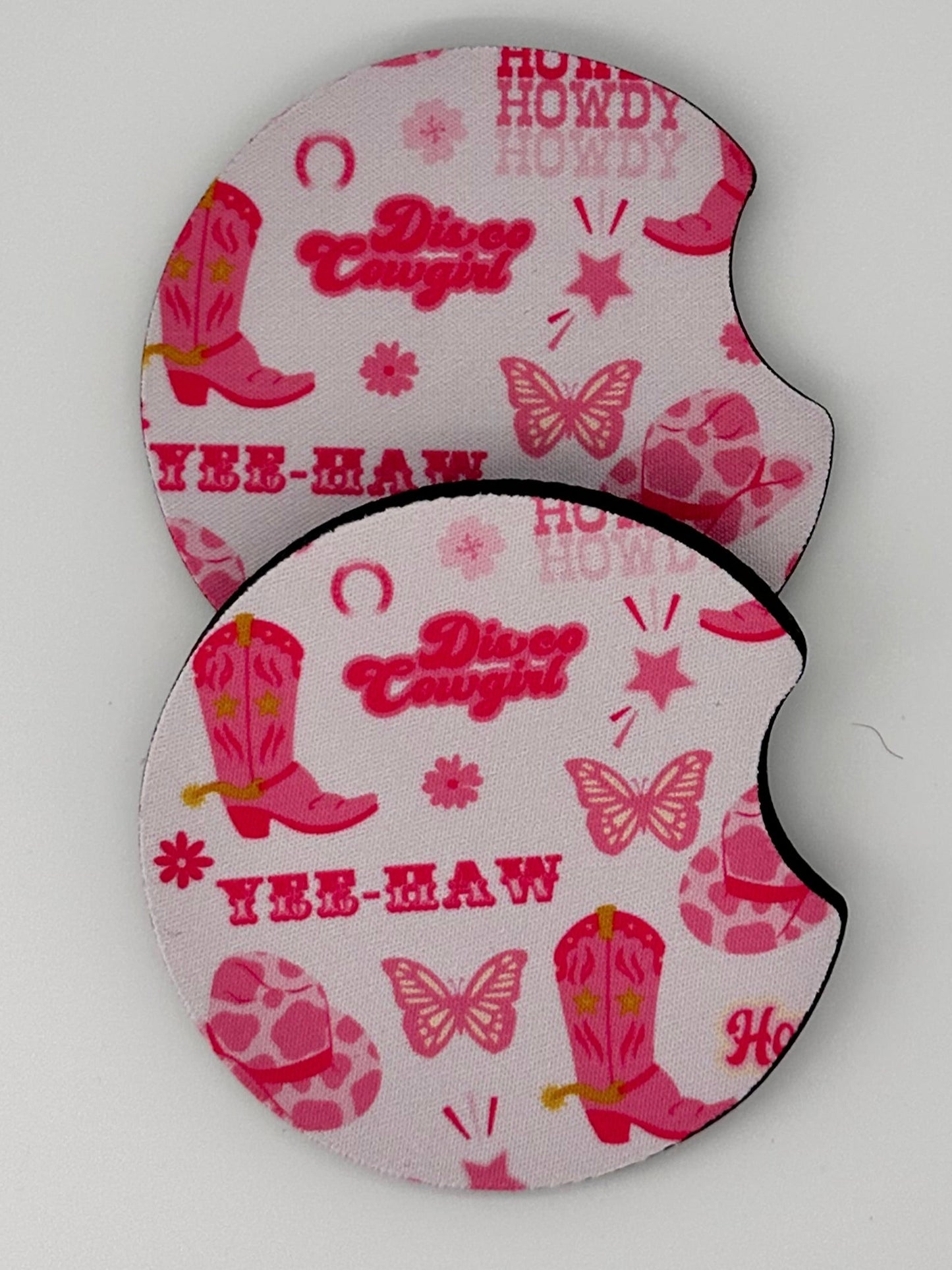 Wholesale 8 pack- Car Coaster 2pc Set- Unpackaged - Foam Polyester -Made with sublimation - Many Designs