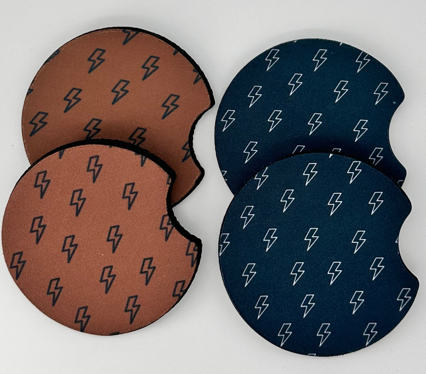 Wholesale 8 pack- Car Coaster 2pc Set- Unpackaged - Foam Polyester -Made with sublimation - Many Designs