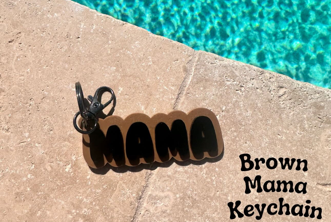 Acrylic Mama Keychains - Checkered, Neutral, Bright Design