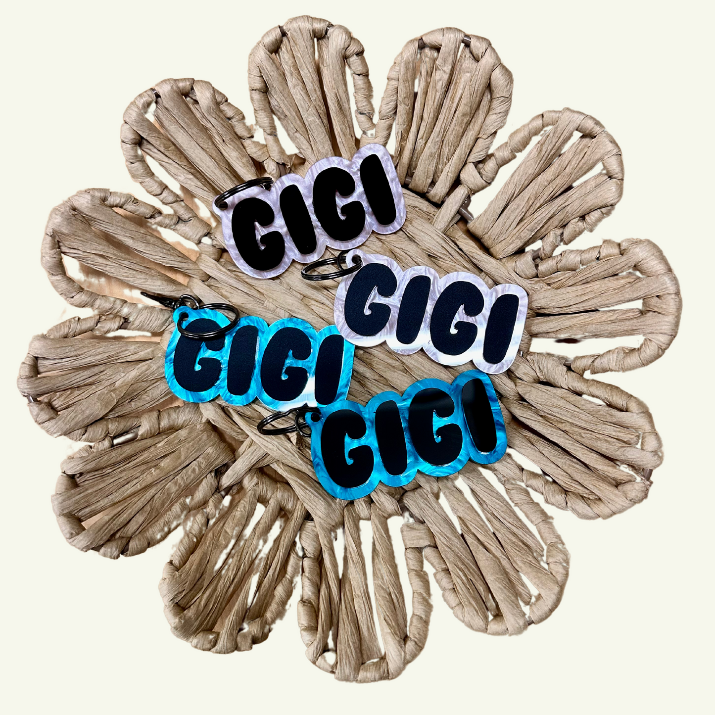 ACRYLIC GIGI, GRANDMA, MEEMAW, NANA KEYCHAIN - GRANDMA GIGI NANA MEEMAW