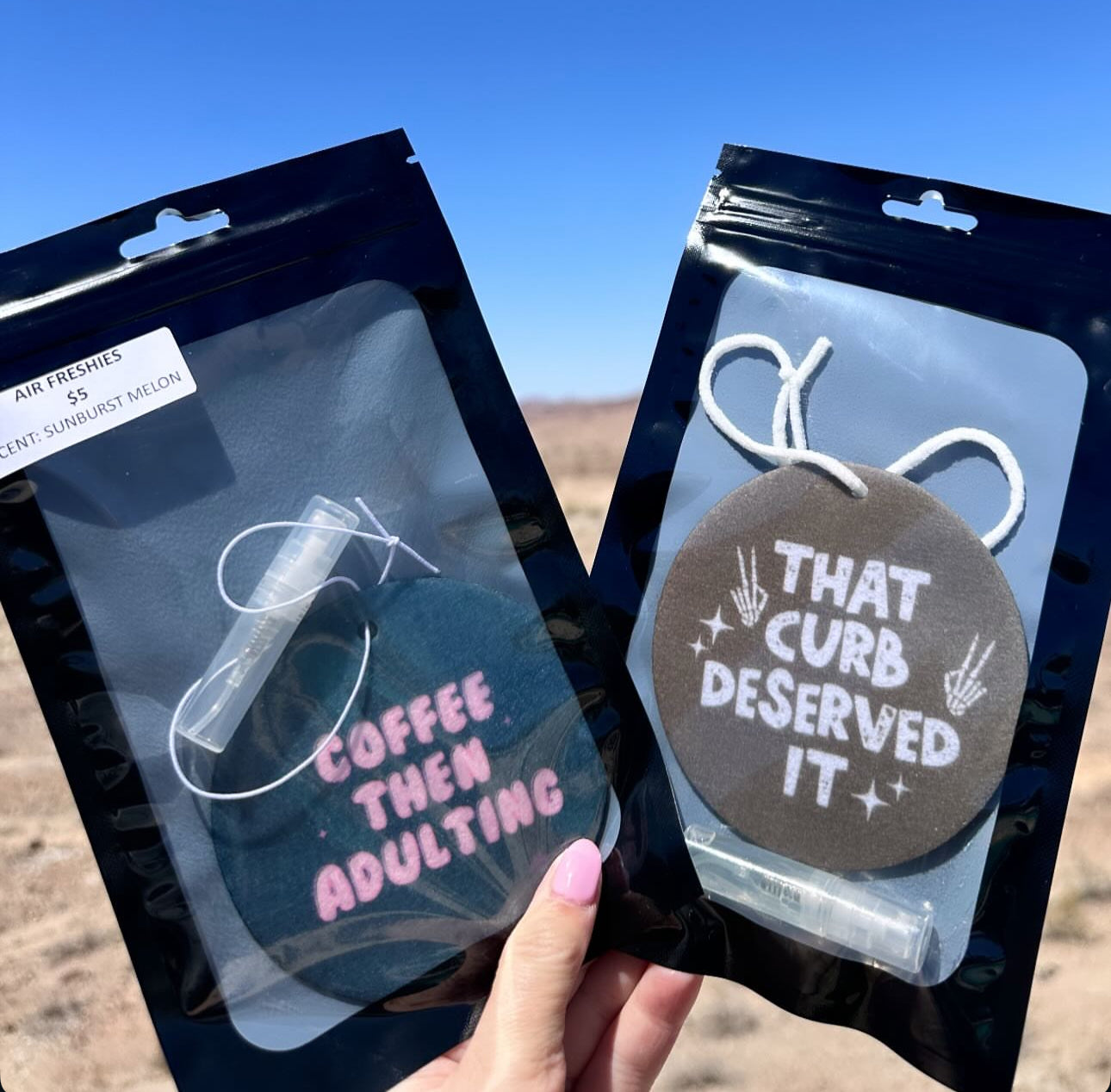 Car Air Freshies - Scented with refill bottle -Customs available