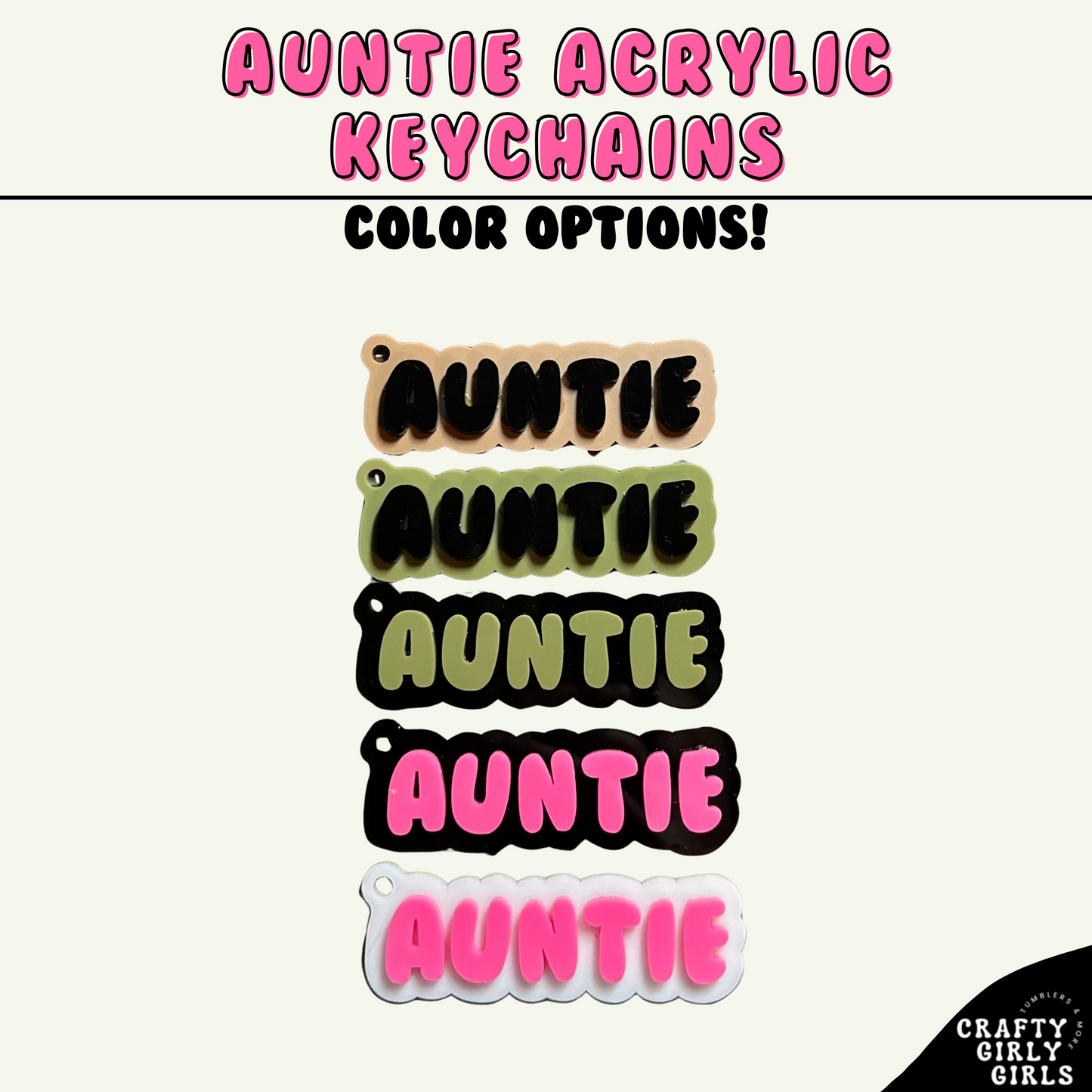 AUNTIE ACRYLIC KEYCHAIN - COLORFUL