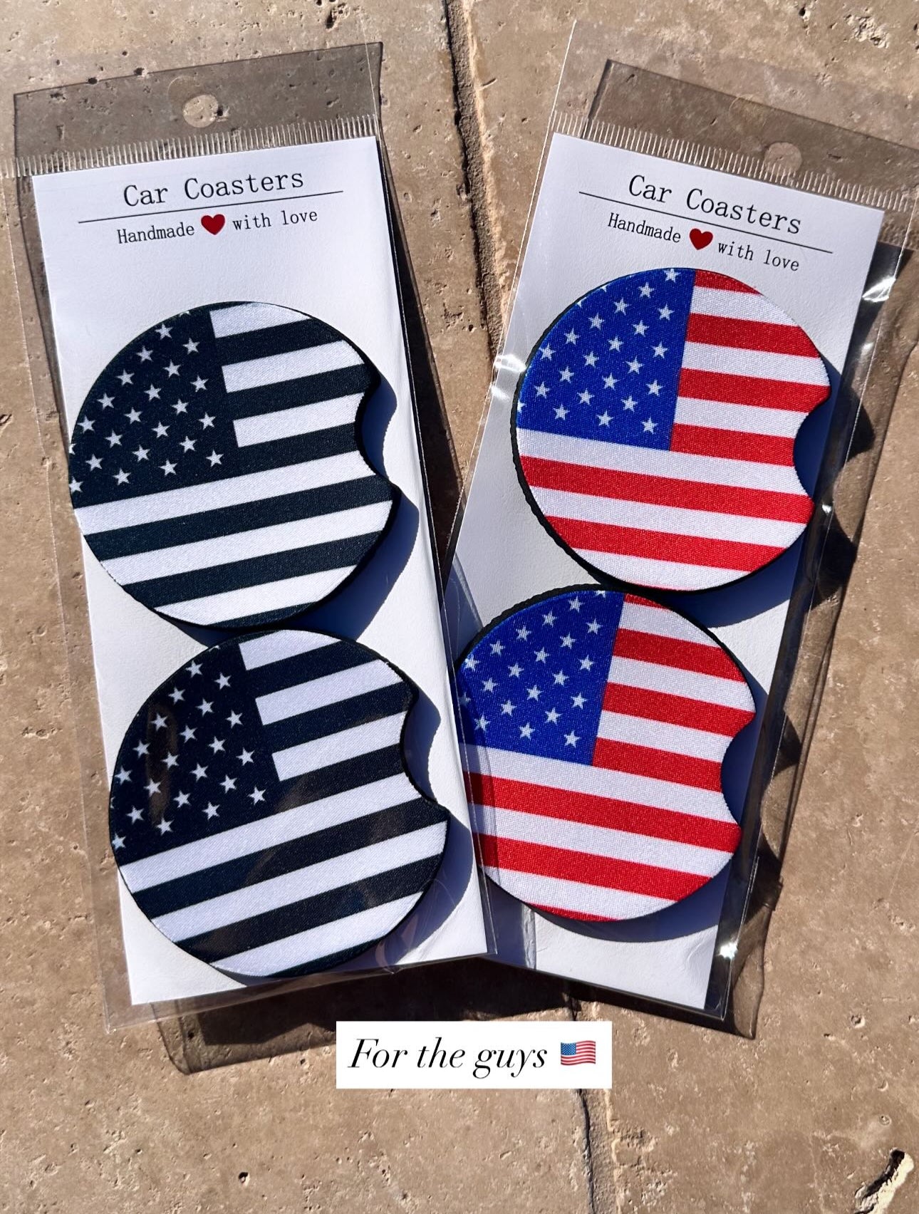 Wholesale 8 pack- Car Coaster 2pc Set- Unpackaged - Foam Polyester -Made with sublimation - Many Designs