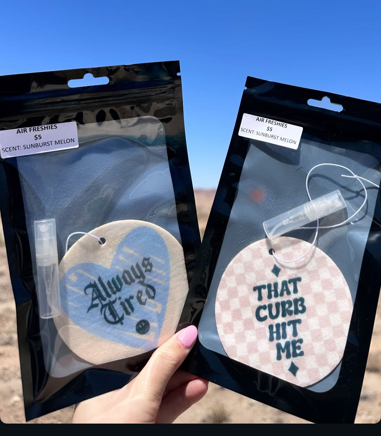Car Air Freshies - Scented with refill bottle -Customs available