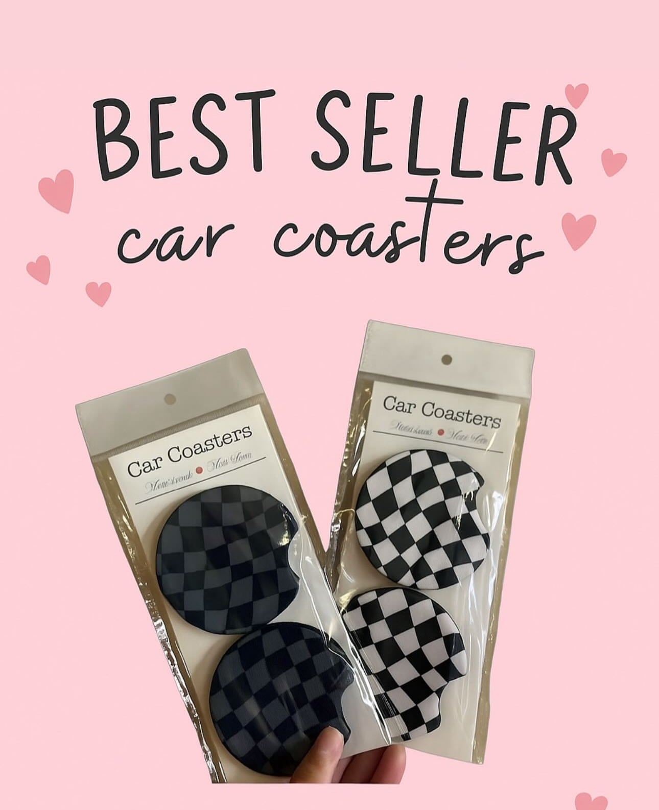 Wholesale 8 pack- Car Coaster 2pc Set- Unpackaged - Foam Polyester -Made with sublimation - Many Designs