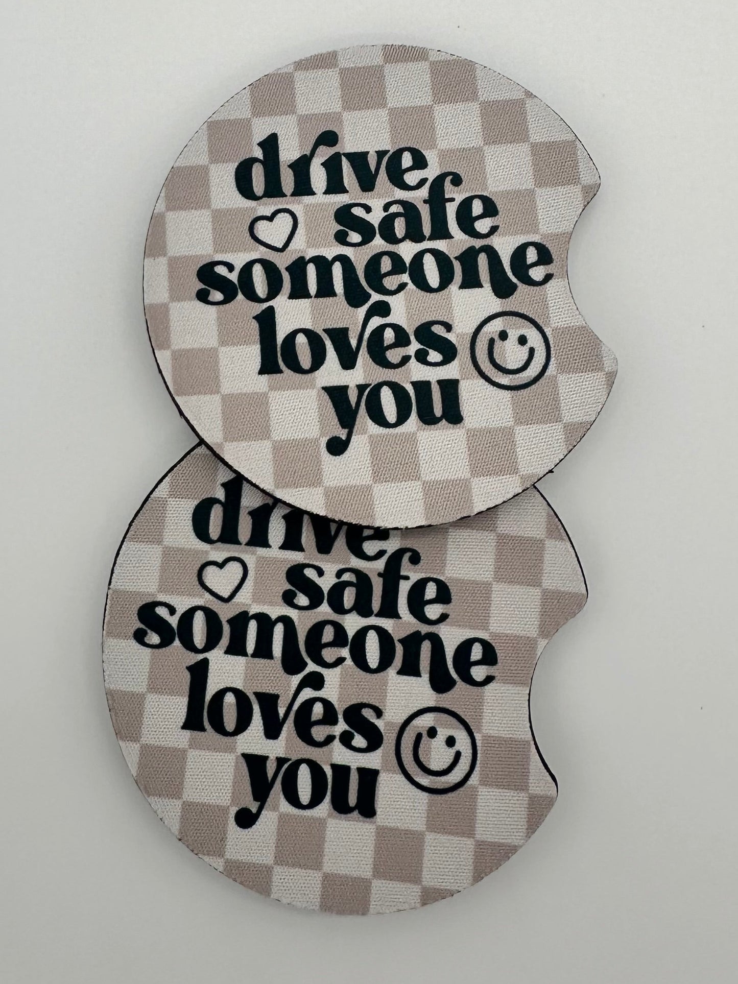 Wholesale 8 pack- Car Coaster 2pc Set- Unpackaged - Foam Polyester -Made with sublimation - Many Designs