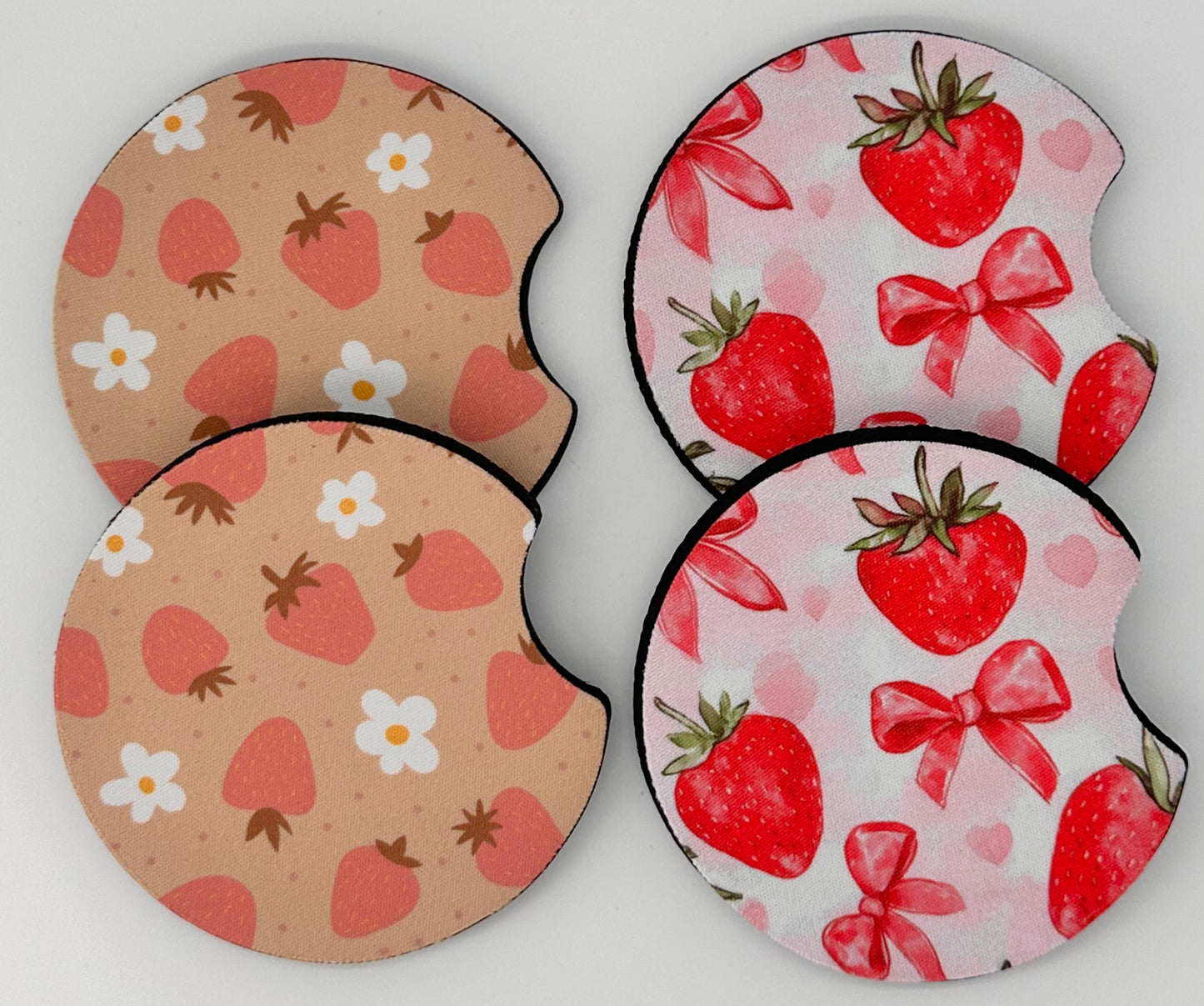 Wholesale 8 pack- Car Coaster 2pc Set- Unpackaged - Foam Polyester -Made with sublimation - Many Designs