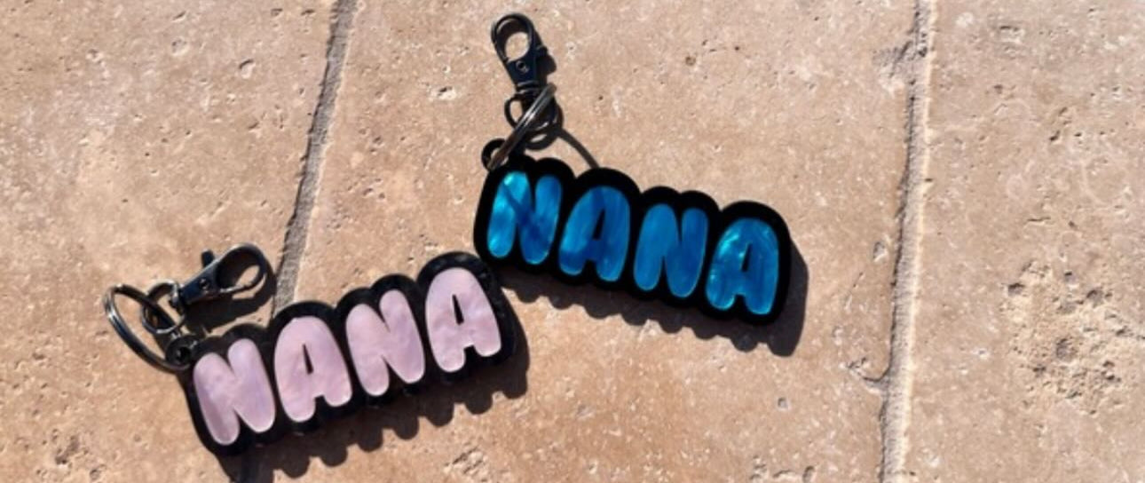 ACRYLIC GIGI, GRANDMA, MEEMAW, NANA KEYCHAIN - GRANDMA GIGI NANA MEEMAW