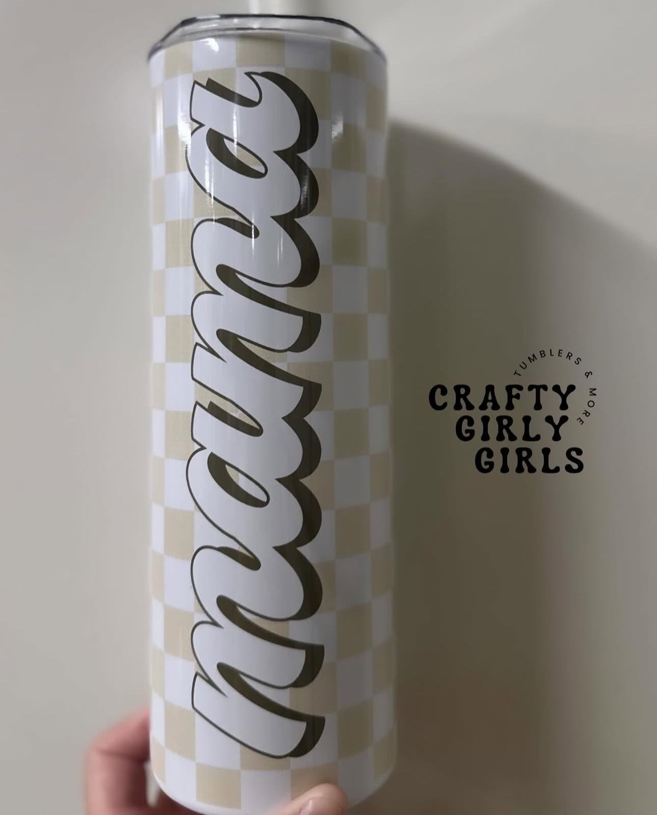 Mama Checkered 20oz Stainless Steel Tumbler