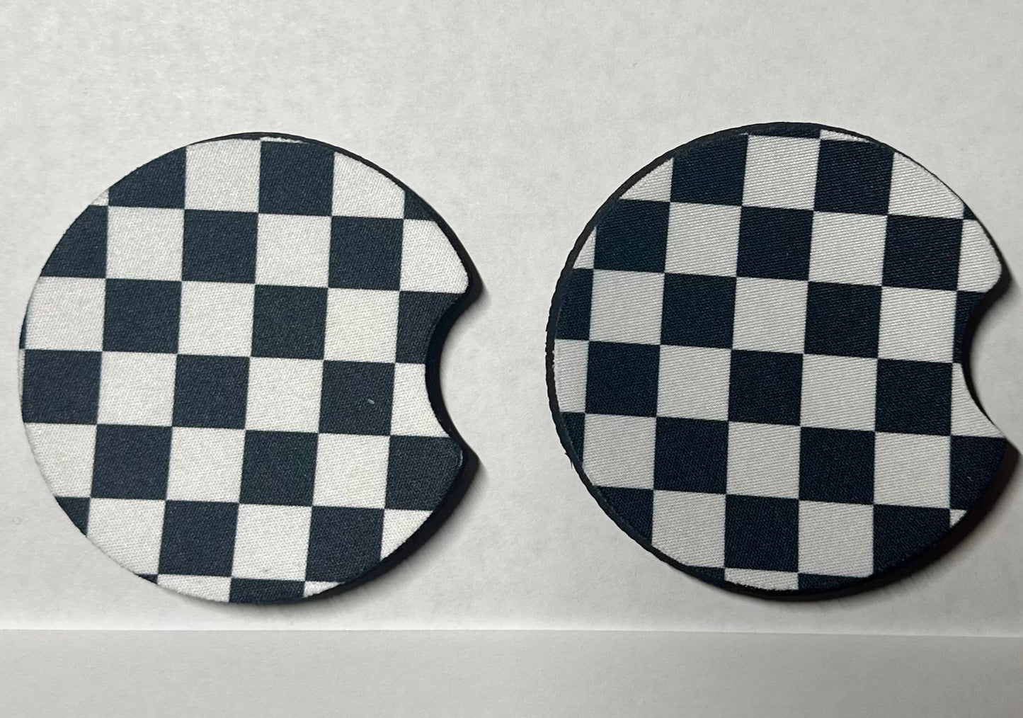 Wholesale 8 pack- Car Coaster 2pc Set- Unpackaged - Foam Polyester -Made with sublimation - Many Designs