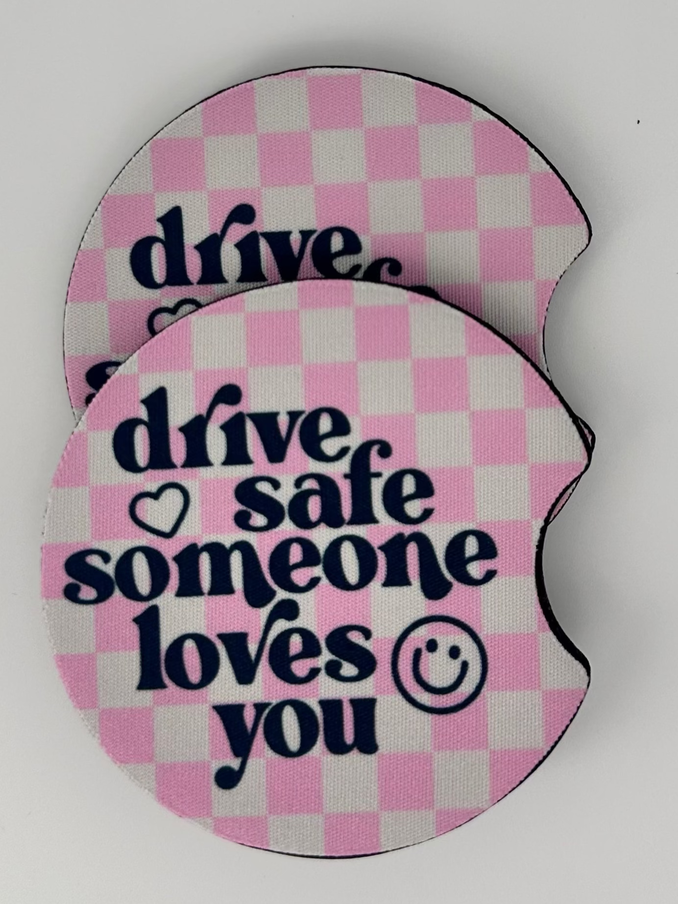 Wholesale 8 pack- Car Coaster 2pc Set- Unpackaged - Foam Polyester -Made with sublimation - Many Designs