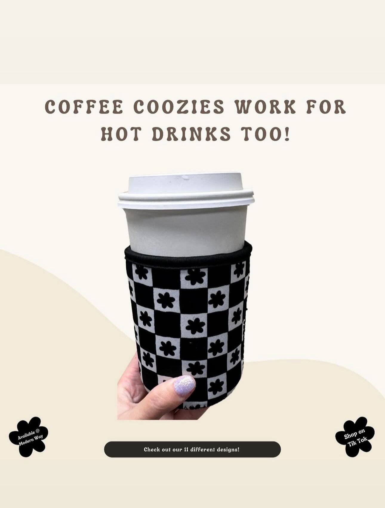Gingerbread Coffee Sleeve Coozies - Sweat Proof & Cute