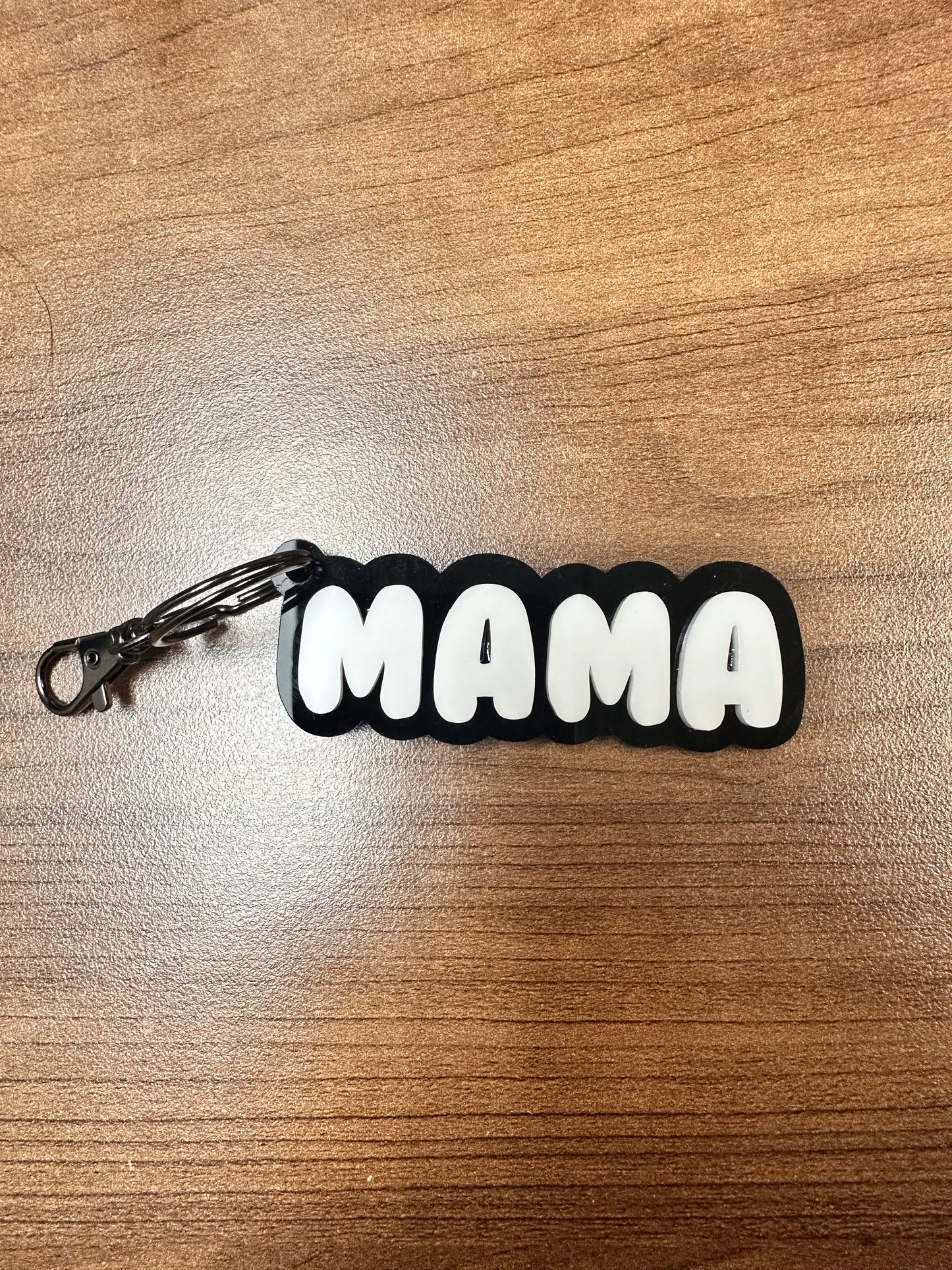 Acrylic Mama Keychains - Checkered, Neutral, Bright Design