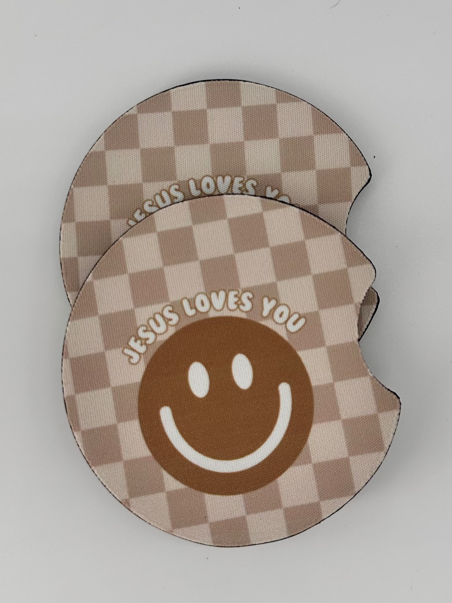 Wholesale 8 pack- Car Coaster 2pc Set- Unpackaged - Foam Polyester -Made with sublimation - Many Designs