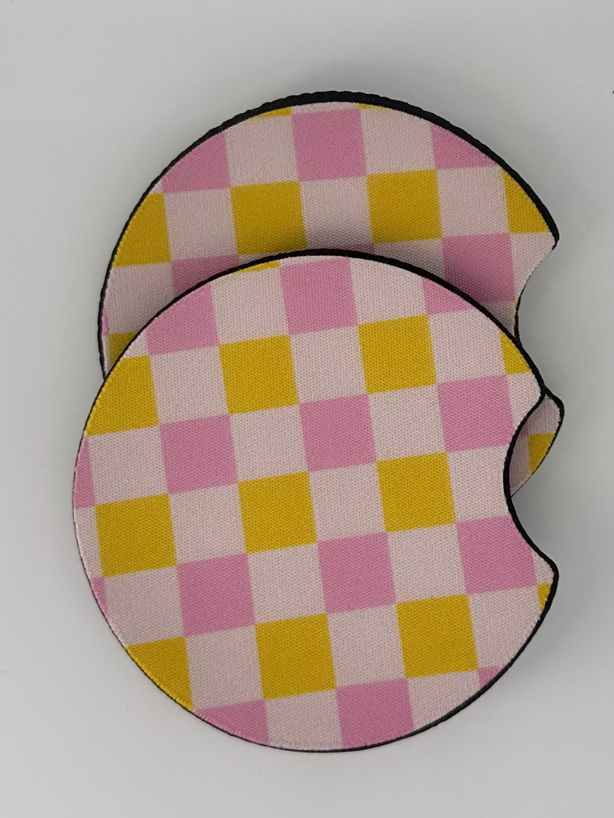 Wholesale 8 pack- Car Coaster 2pc Set- Unpackaged - Foam Polyester -Made with sublimation - Many Designs