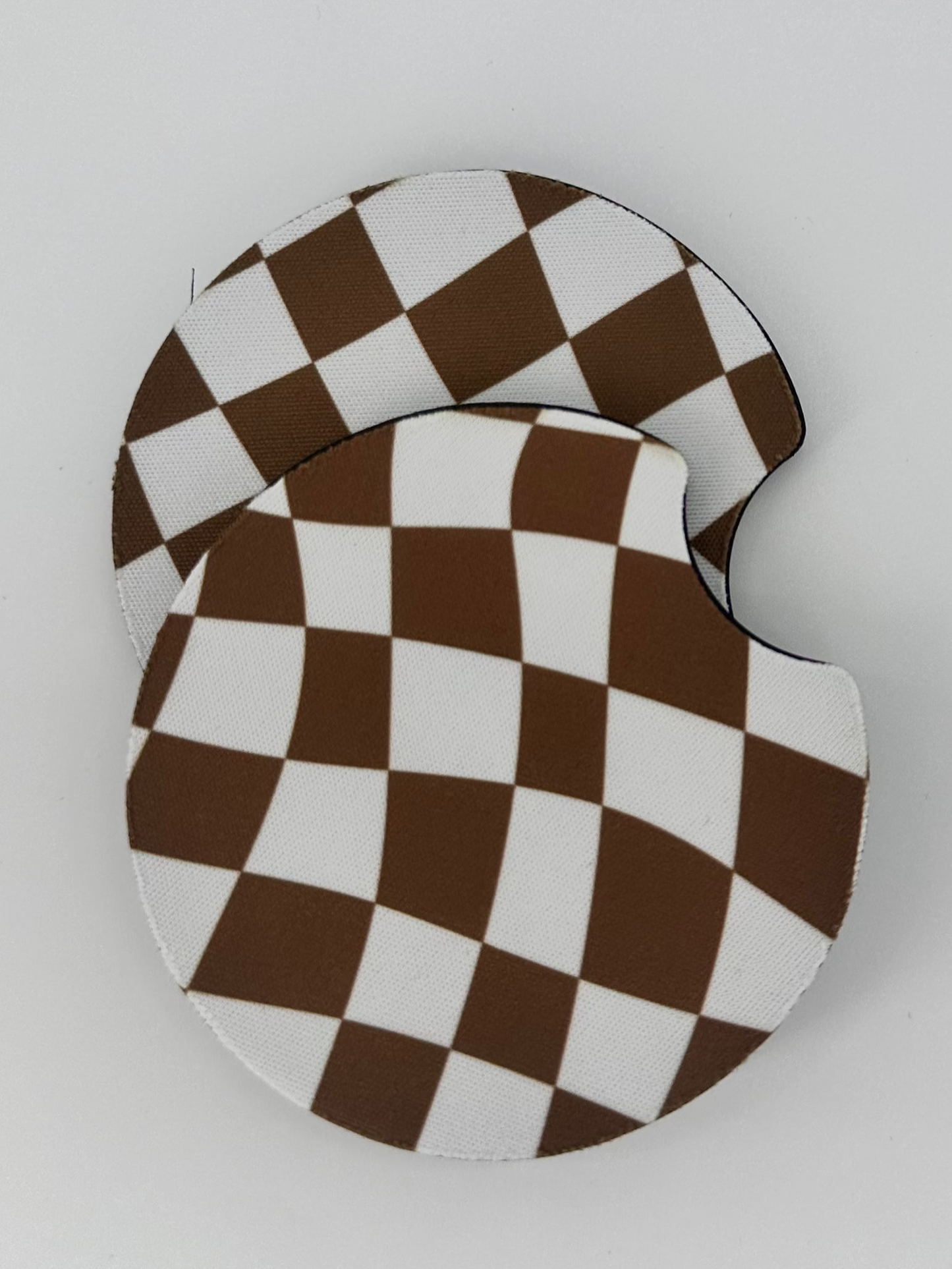 Wholesale 8 pack- Car Coaster 2pc Set- Unpackaged - Foam Polyester -Made with sublimation - Many Designs
