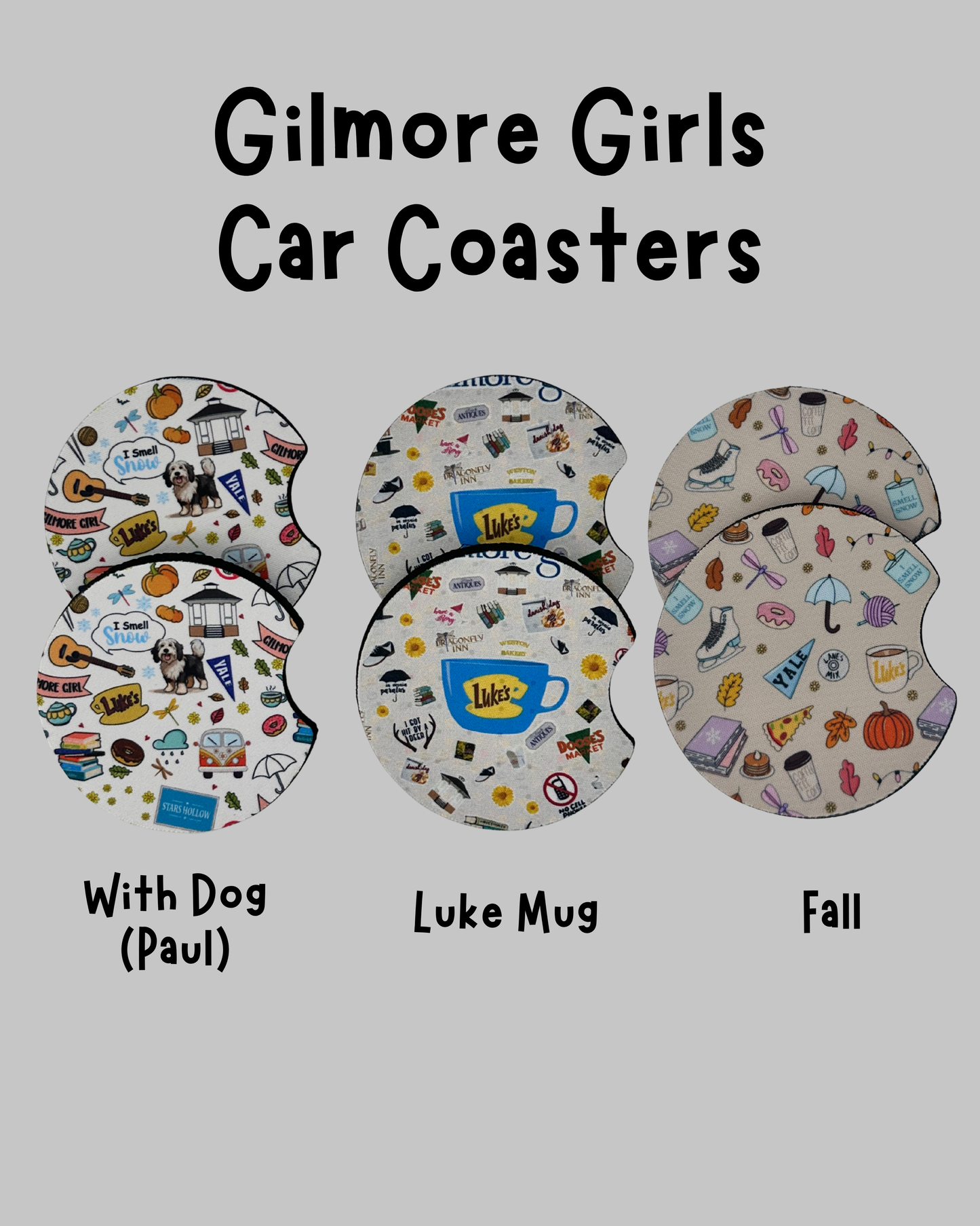 Gilmore Girls Car Coasters - Set of 2pc - 3 Designs