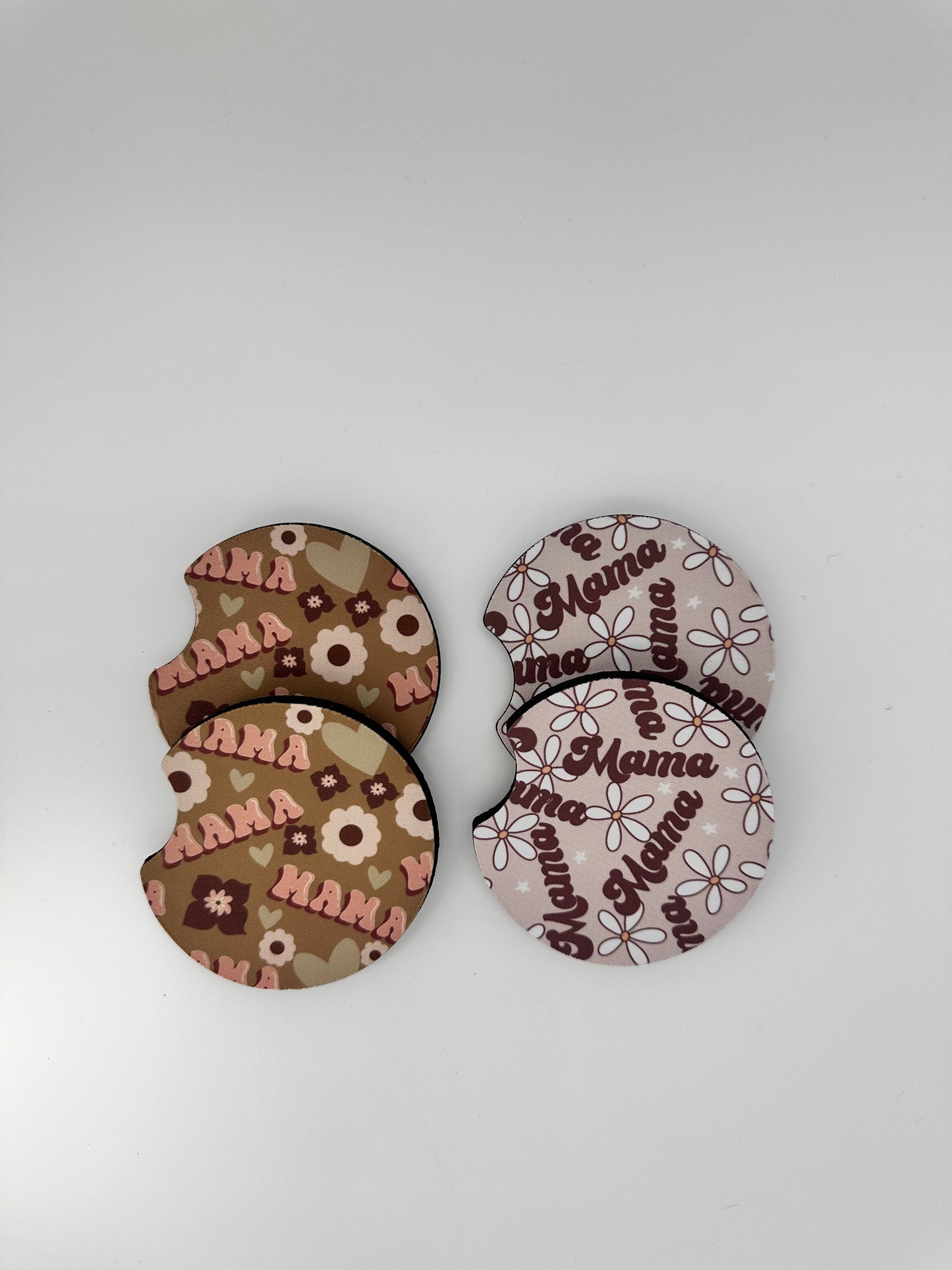 Mama Floral Car Coasters - 2 Designs - 1 Pack 2pc