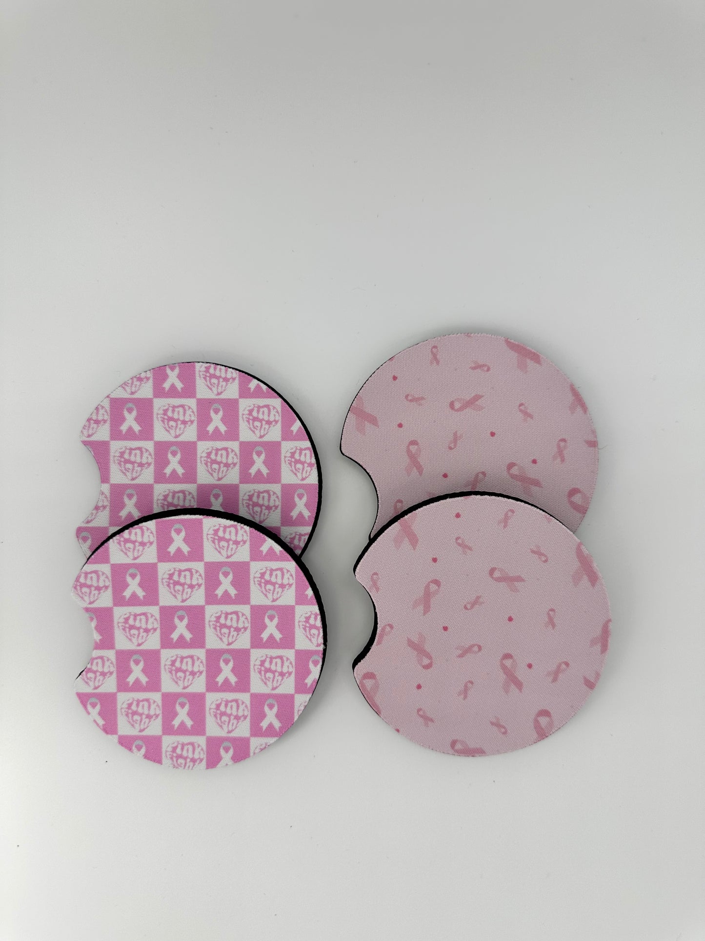 Breast Cancer Car Coasters - 2 Designs - 1 Pack 2pc