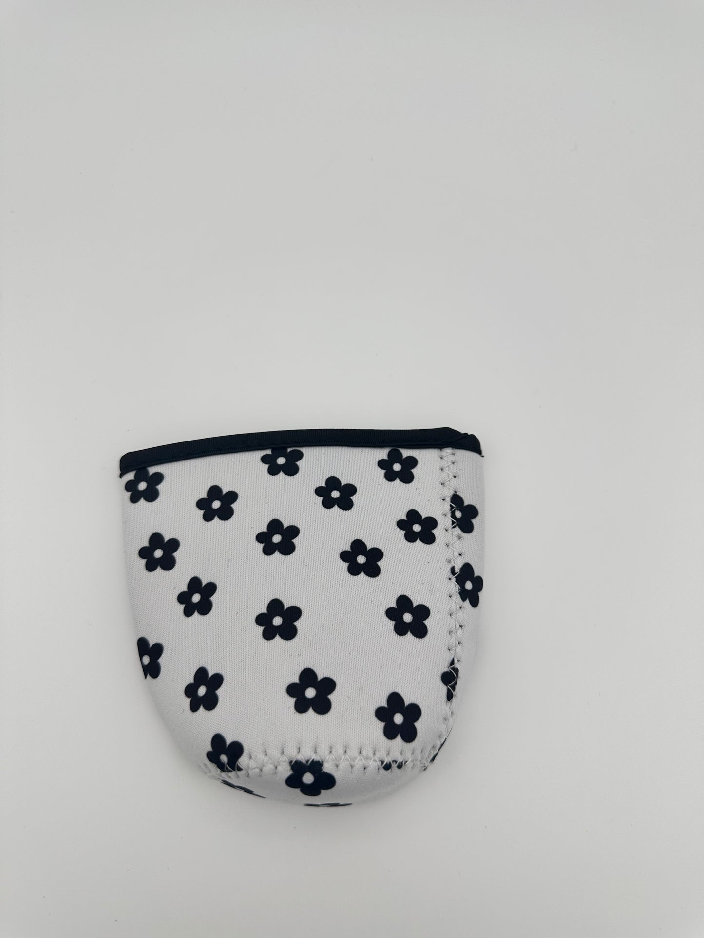 Black Floral Coffee Sleeve Coozies - Sweat Proof & Cute