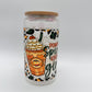 Pumpkin Spice Kinda Girl Green Iridescent Glass Cup -16oz with lid + straw! UV DECAL