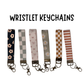 Wrist Keychain Lanyard, Car Fob Holder. Wristlet Keychain, Checkered, Bows, Floral Designs. Canvas Thick Material Durable