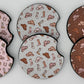 Wholesale 8 pack-  Car Coaster 2pc Set- Unpackaged - Foam Polyester -Made with sublimation - Many Designs