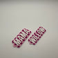 Pink Personalized Checkerboard Keychain
