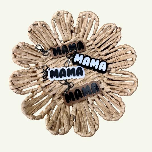 Acrylic Mama Keychains - Checkered, Neutral, Bright Design