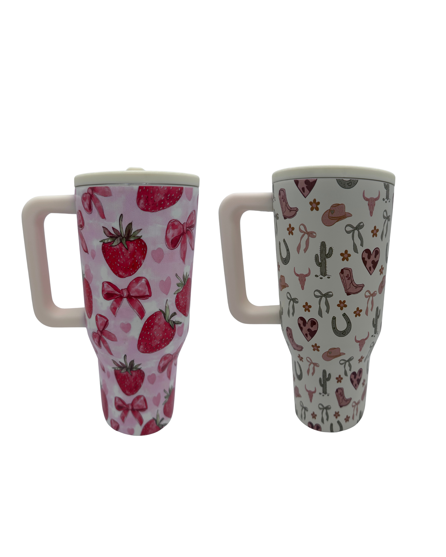 32oz Leak Proof Tumblers - UV Screen Printed - Checkered, Floral, Western, Bows, Fall & Christmas