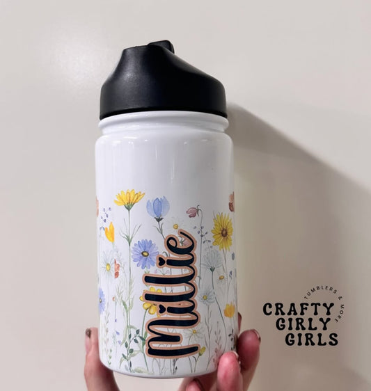 Wildflower Kids Tumbler - 12oz Stainless Steel w/ name?