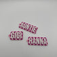 Pink Personalized Checkerboard Keychain