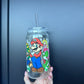 Mario with Flaw- Plastic Cup w/ Straw UV VINYL