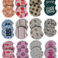 Wholesale 8 pack-  Car Coaster 2pc Set- Unpackaged - Foam Polyester -Made with sublimation - Many Designs