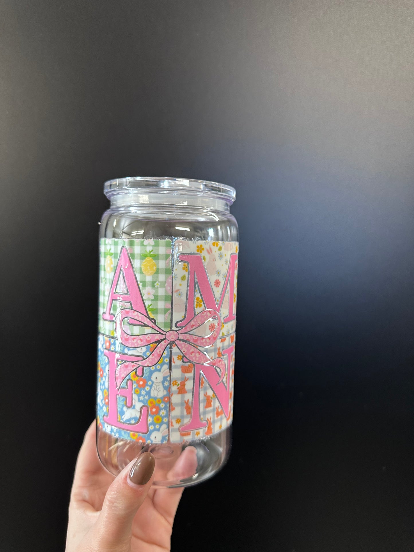 Amen - Plastic Cup w/ Straw UV VINYL