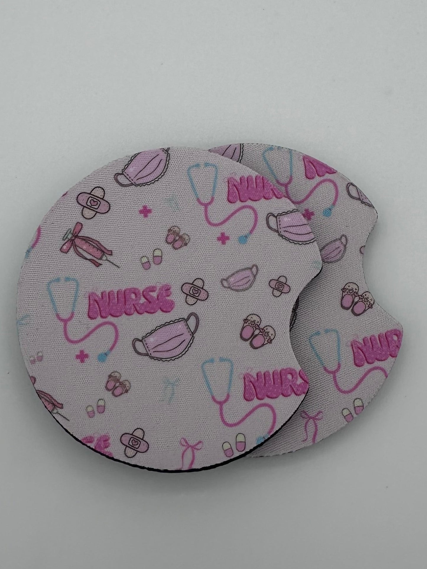 Car Coaster 2pc 1 Pack Set - Foam Polyester -Handmade with Sublimation - Many Designs -1 pack