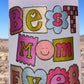 Best Mom Ever - Glitter UV DECAL 16oz Frosted Glass Cup - Lid + Straw Included