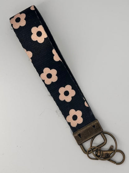 WHOLESALE QTY 6 Wrist Keychain Lanyard, Car Fob Holder. Wristlet Keychain, Checkered, Bows, Floral Designs. Canvas Thick Material Durable