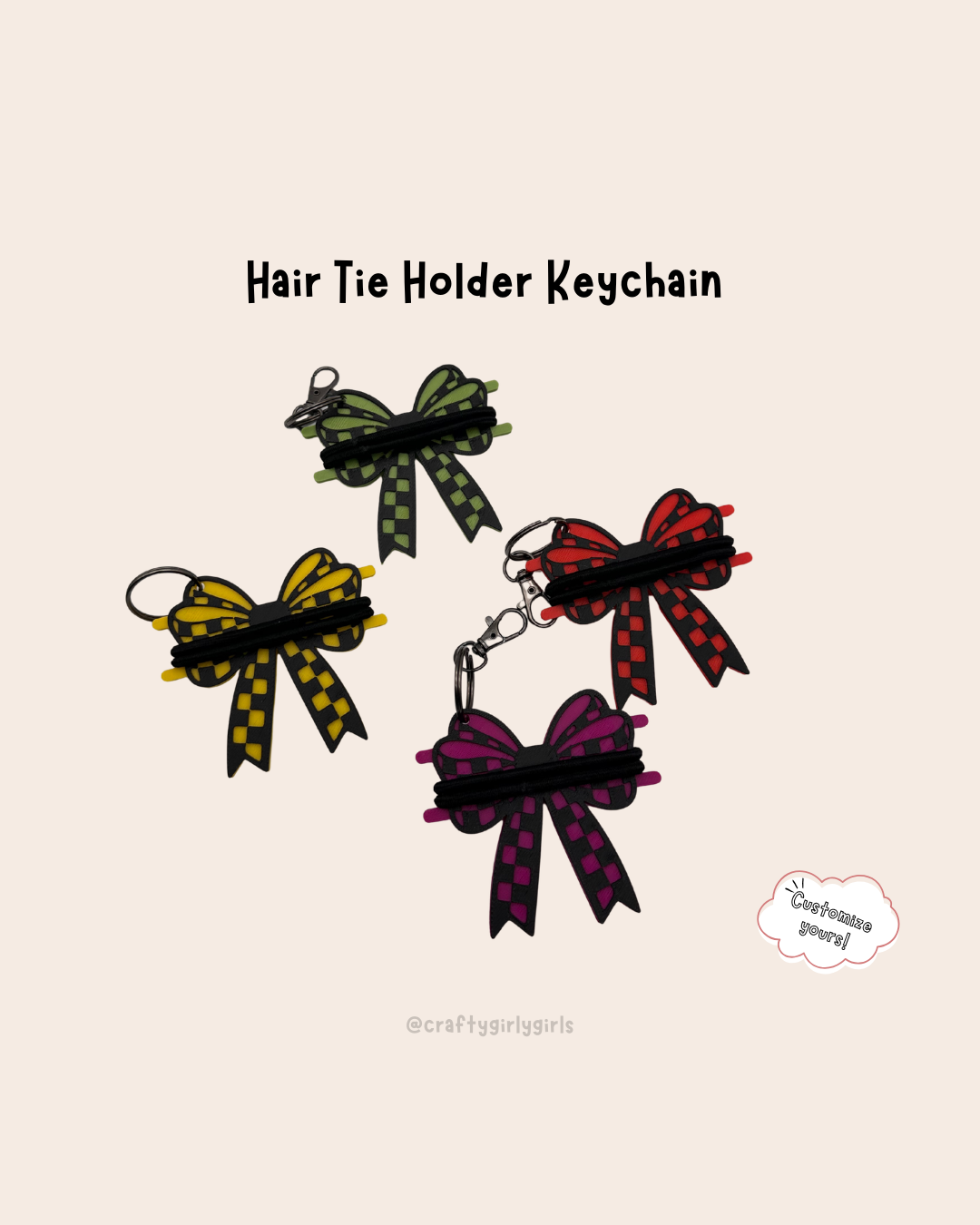 Hair tie holder keychain