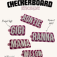 Pink Personalized Checkerboard Keychain
