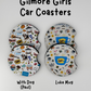 Wholesale 8 pack-  Car Coaster 2pc Set- Unpackaged - Foam Polyester -Made with sublimation - Many Designs