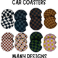 Car Coaster 2pc 1 Pack Set - Foam Polyester -Handmade with Sublimation - Many Designs -1 pack