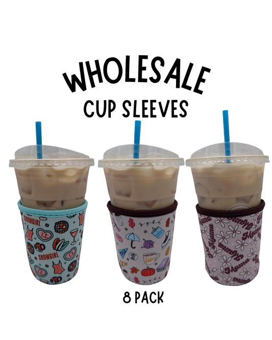WHOLESALE Coffee/Drink Sleeves Coozies  - 8pc Pack - Sweat Proof - Drinkware, Bottle, Cup Accessories