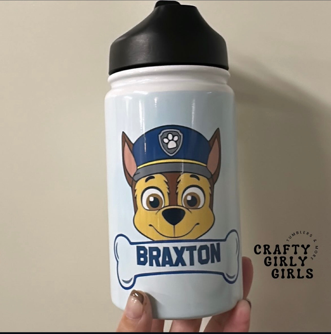 Paw Patrol Chase Kids Tumbler - 12oz Stainless Steel w/ name