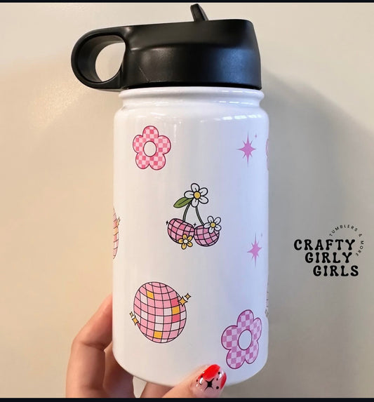 Disco Checkered/Cherrys Kids Tumbler - 12oz Stainless Steel