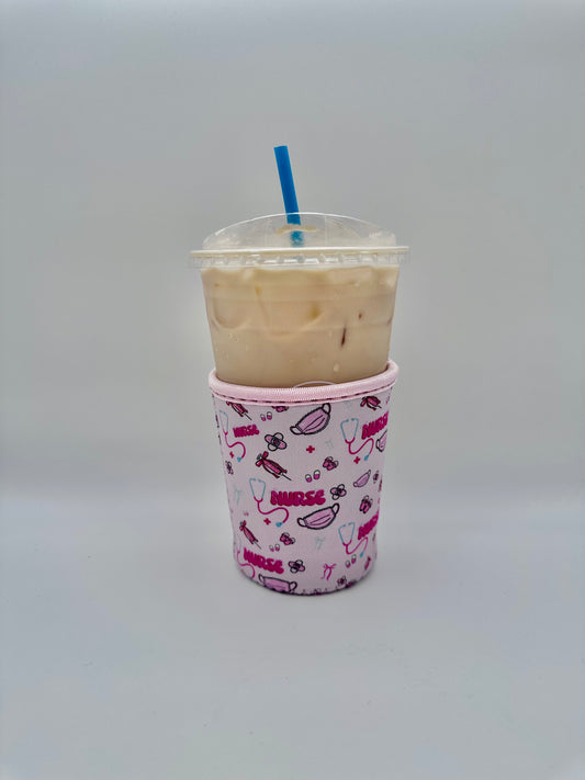 Nurse Coffee Sleeve Coozie - Sweat Proof & Cute