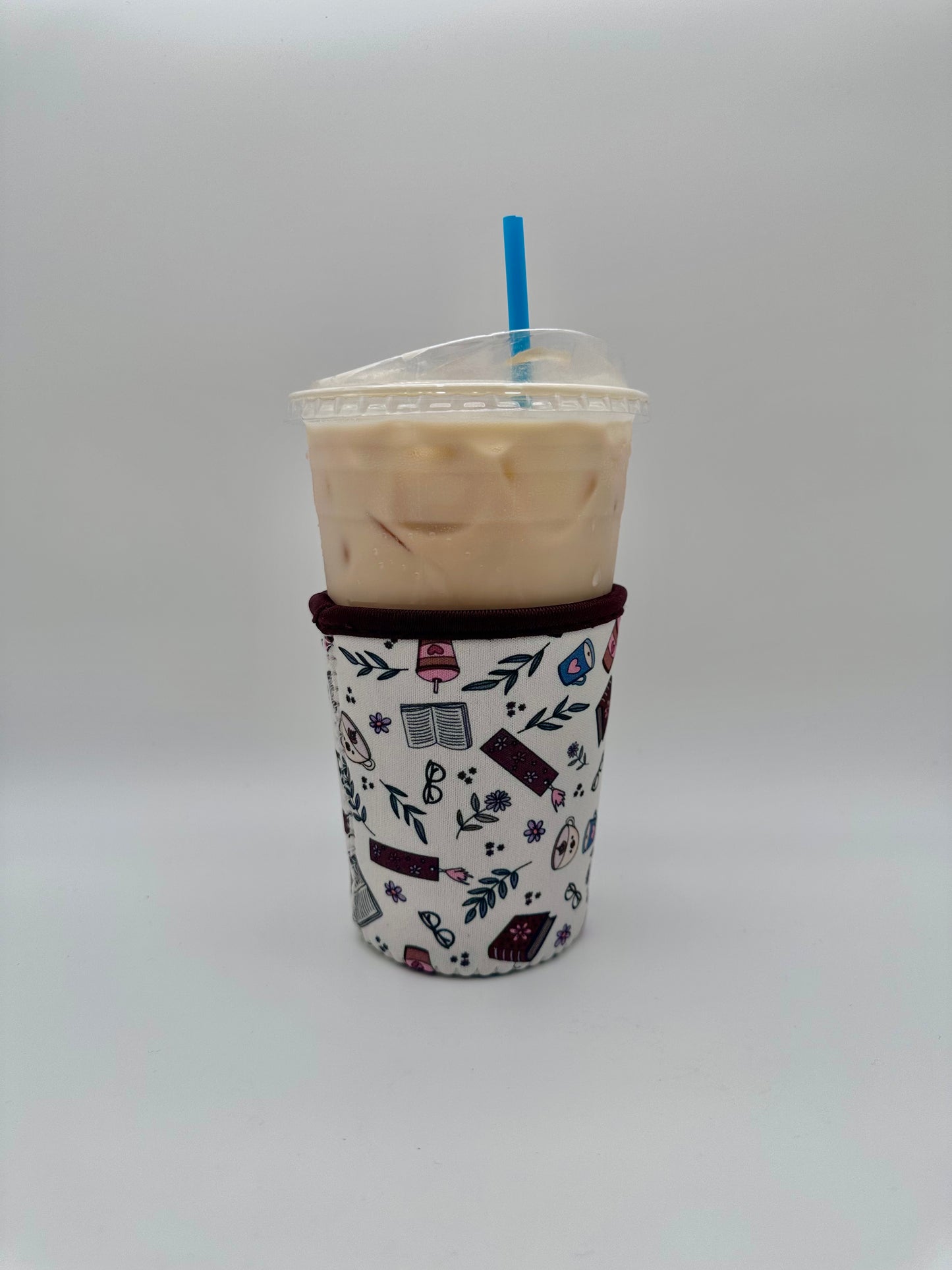 Books + Coffee Coffee Sleeve Coozie - Sweat Proof & Cute